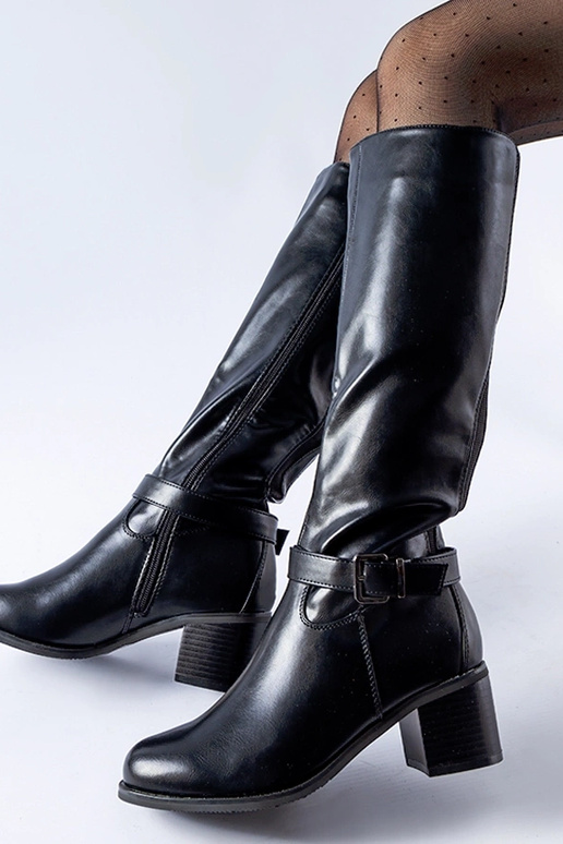 Bottes noires à boucle décorative Ernest Bottes noires à boucle décorative Ernest