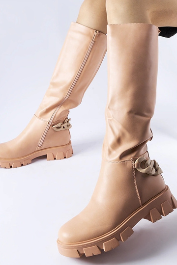 Bottes plates à chaîne roses Armand 2