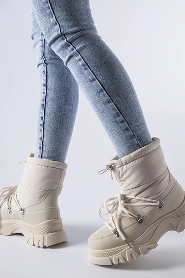Bottes de neige isolées beiges Aubine 2