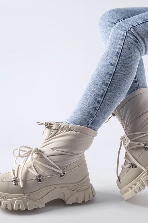 Bottes de neige isolées beiges Aubine