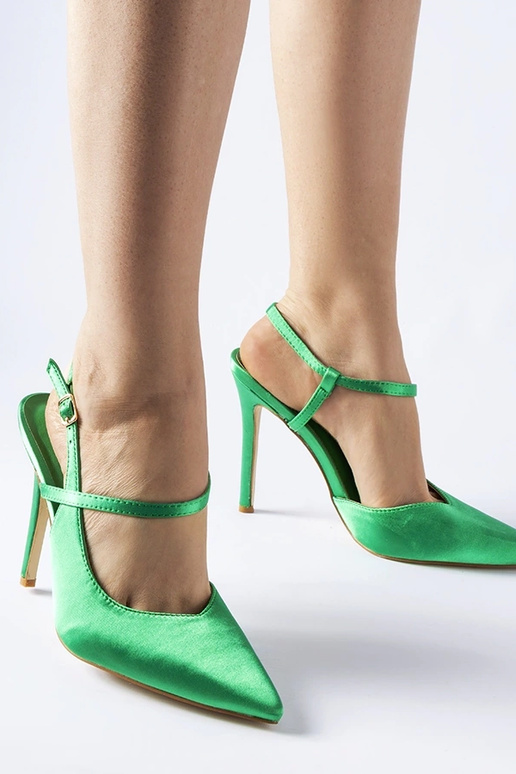 Escarpins verts à talon ouvert Aquilone