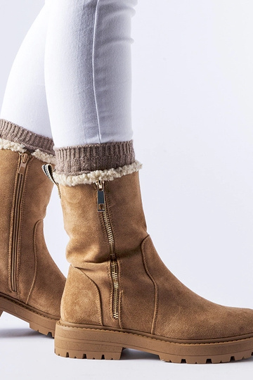 Bottines isolées beiges avec fermeture éclair Sunnyslope
