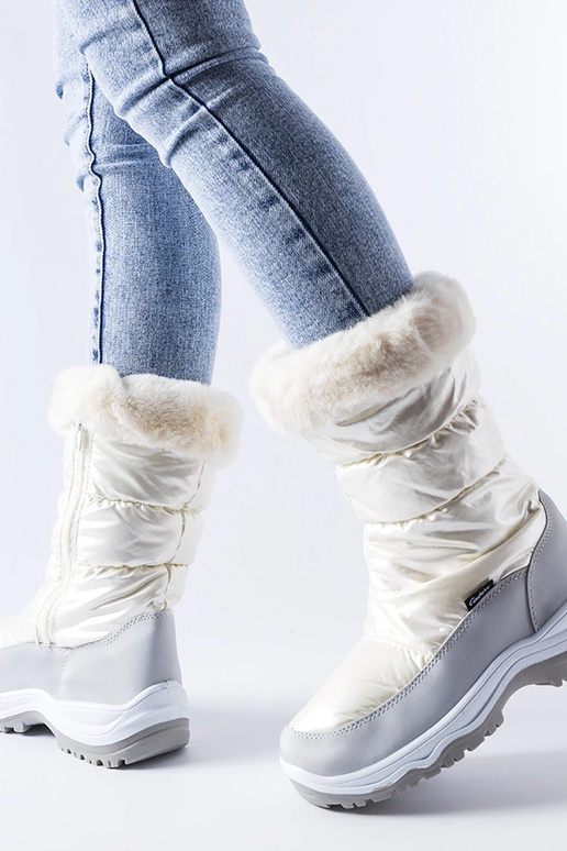 Bottes d’hiver gris perle isolées...