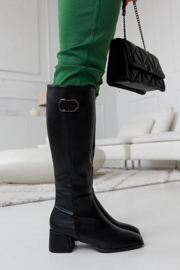 Sydney bottes noires avec boucle décorative