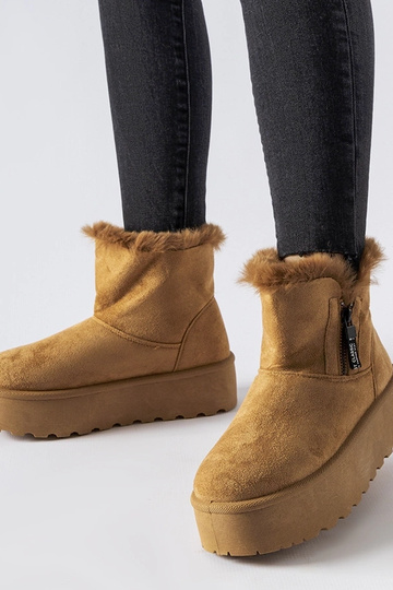 Points bottes de neige brunes à plateforme