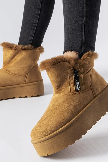 Points bottes de neige brunes à plateforme 2