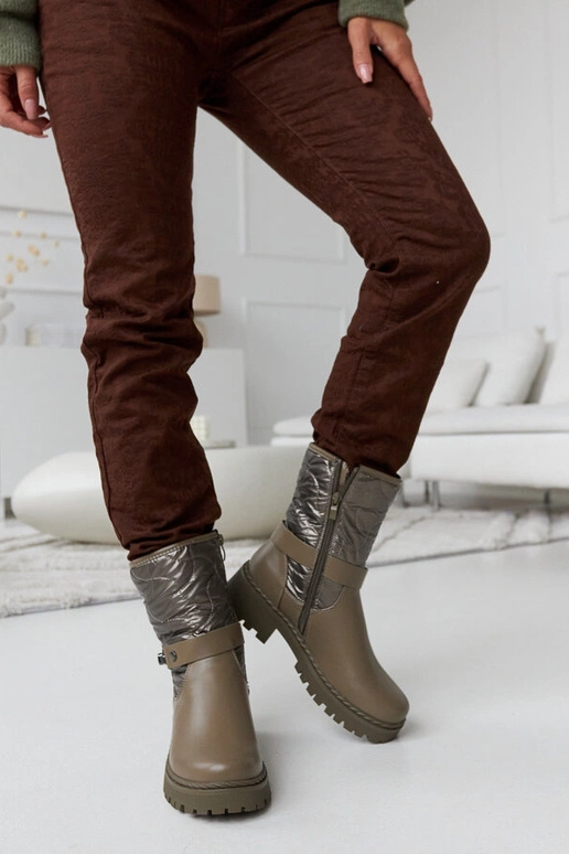 Bottines isolantes vertes à bride...