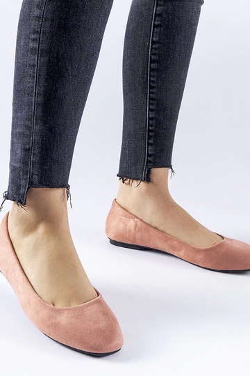 Ballerines en faux suède rose foncé Jules