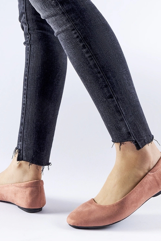 Ballerines en faux suède rose foncé...