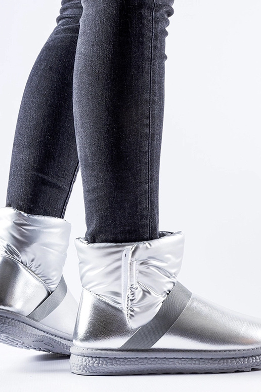 Bottes de neige courtes argentées...