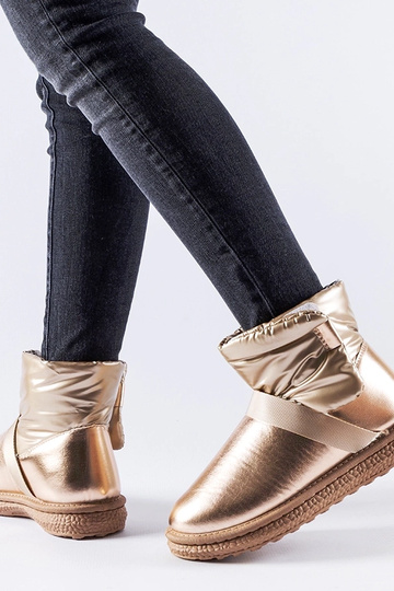 Bottes de neige courtes marron brillantes Delaune