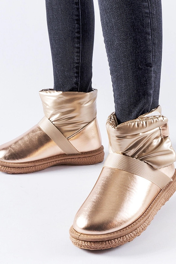 Bottes de neige courtes marron brillantes Delaune 2