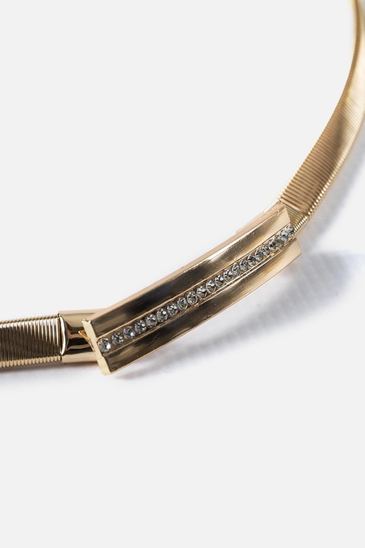 Bracelet élastique en or avec zircons... Bracelet élastique en or avec zircons...