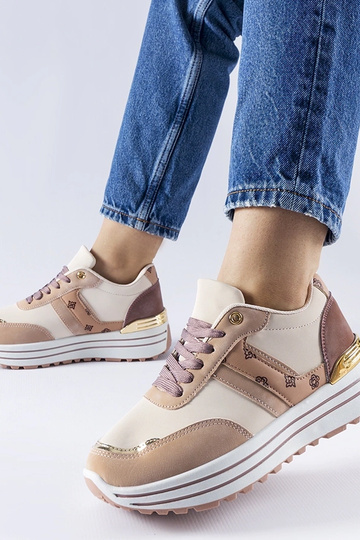 Chaussures à plateforme rose-beige Provinciale