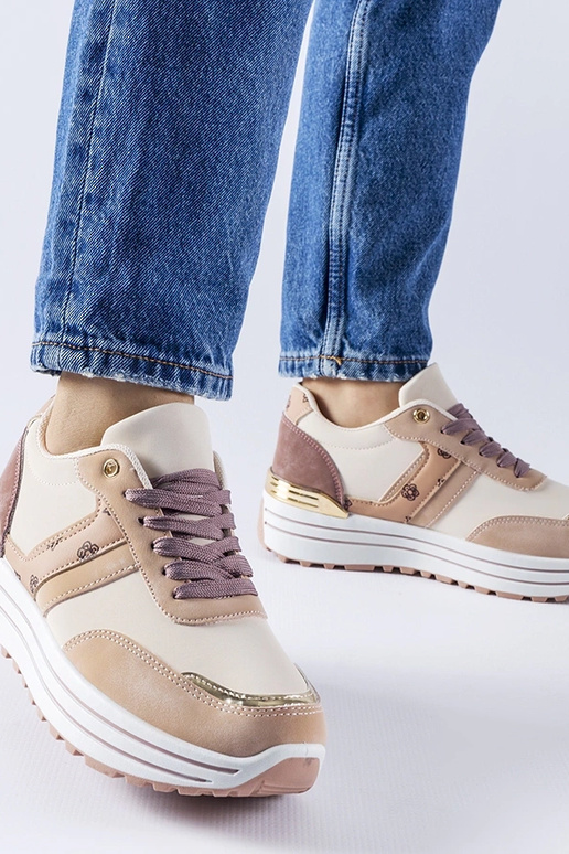 Chaussures à plateforme rose-beige... Chaussures à plateforme rose-beige...