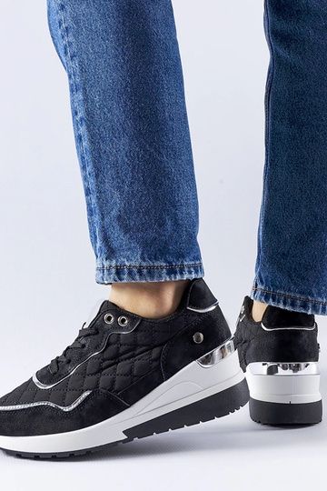 Baskets compensées noires Pisignano 2
