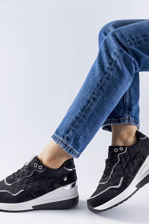 Baskets compensées noires Pisignano