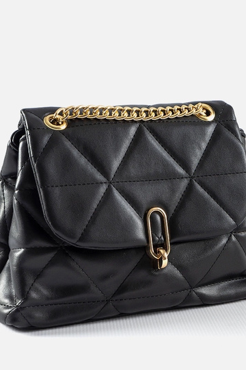 Sac à bandoulière matelassé noir Cella