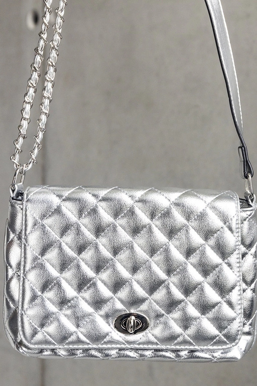 Sac messager matelassé argenté Quartilla Sac messager matelassé argenté Quartilla