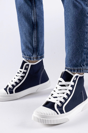 Baskets montantes bleu marine Pozzuolo