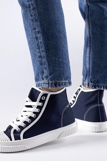 Baskets montantes bleu marine Pozzuolo 2
