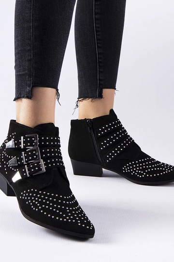 Bottines décoratives noires à talon bas Forever 2