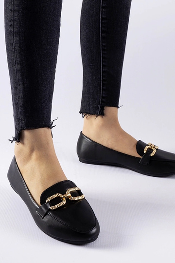 Mocassins noirs avec boucle...