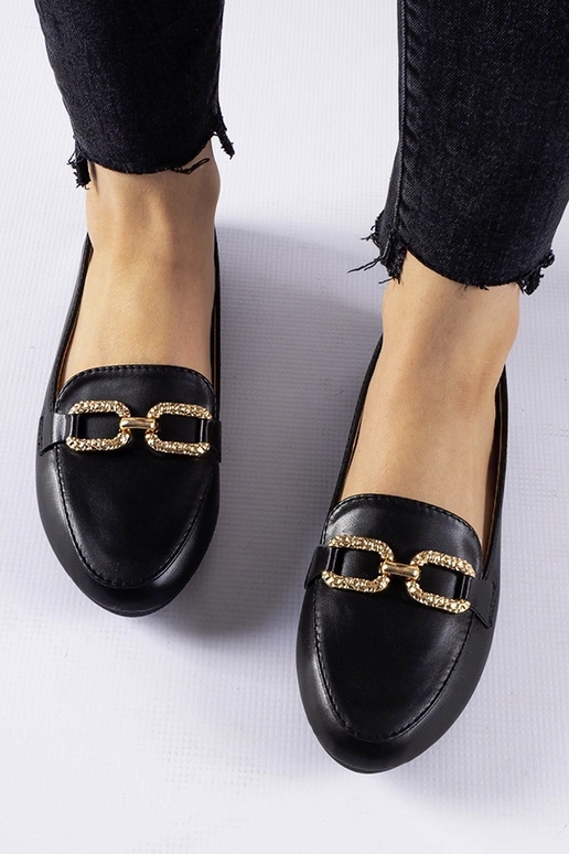 Mocassins noirs avec boucle Sovera