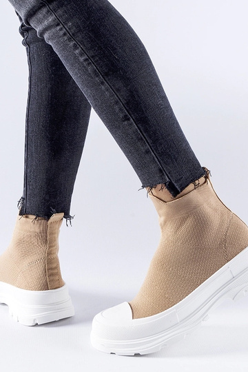 Baskets marron à tige... 2