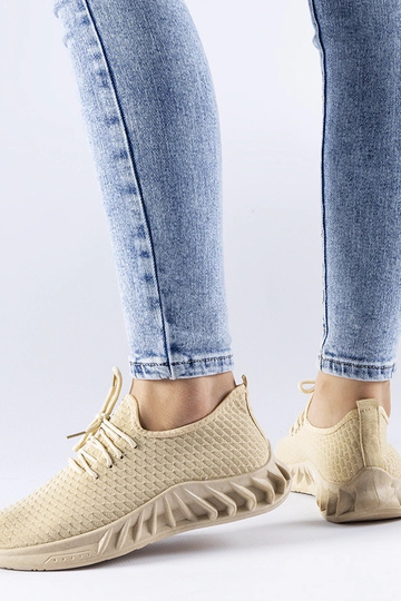 Baskets en tissu beige Derek 2