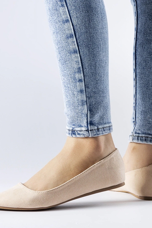 Ballerines à bout pointu beige Riv