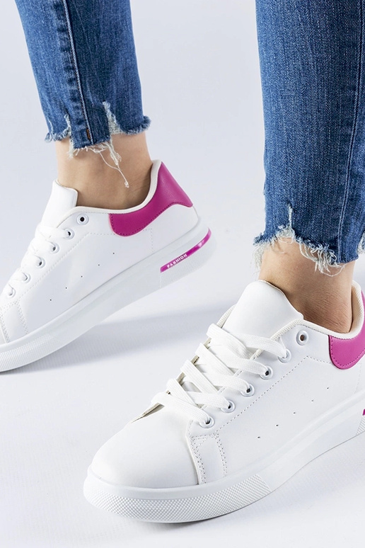 Baskets blanches et roses Leland