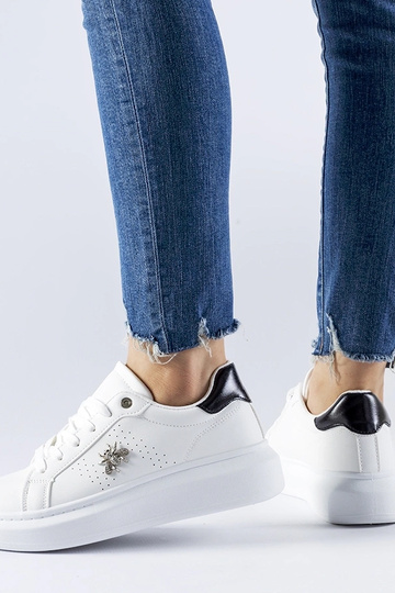 Baskets blanches avec application en zirconium Fairfax