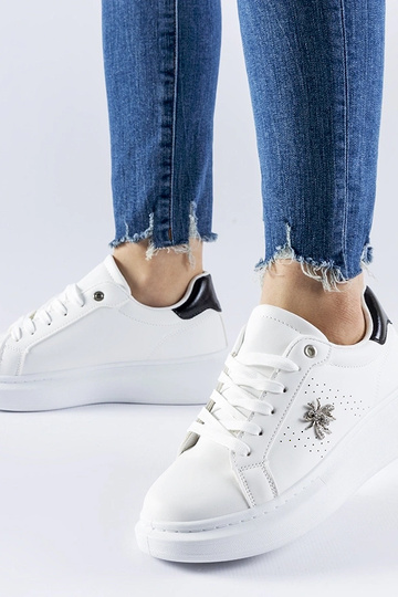 Baskets blanches avec application en zirconium Fairfax 2