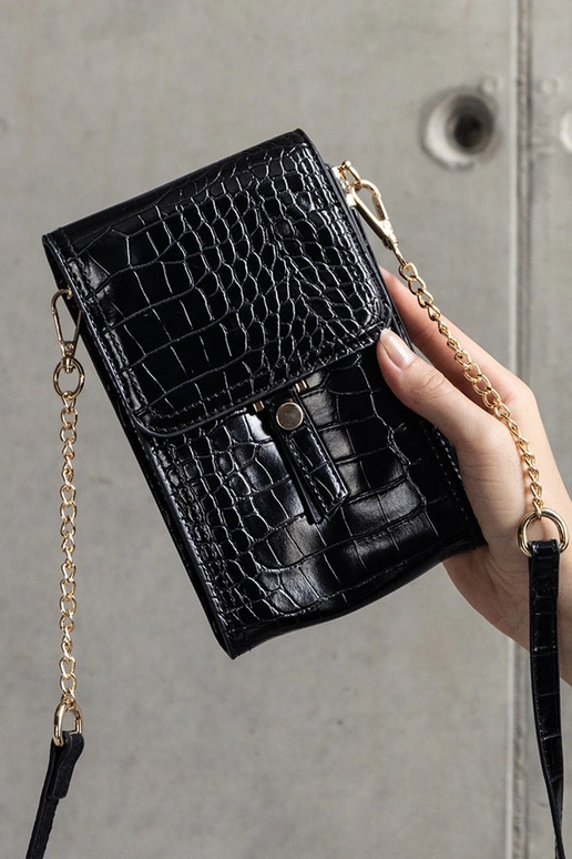 Sac noir décoré avec un gaufrage Decatur Sac noir décoré avec un gaufrage Decatur