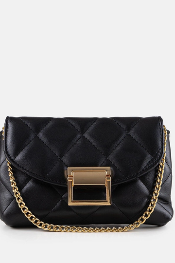 Petit sac matelassé noir vermillon