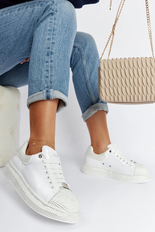 Bottines sneakers blanches avec... Bottines sneakers blanches avec...