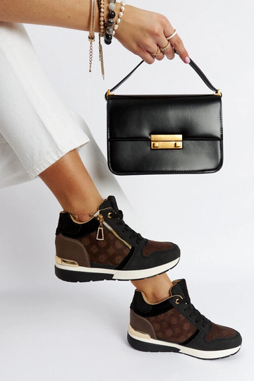 Bottines sneakers noires à...