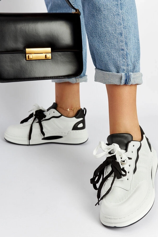 Bottines sneakers noir et blanc Galdino