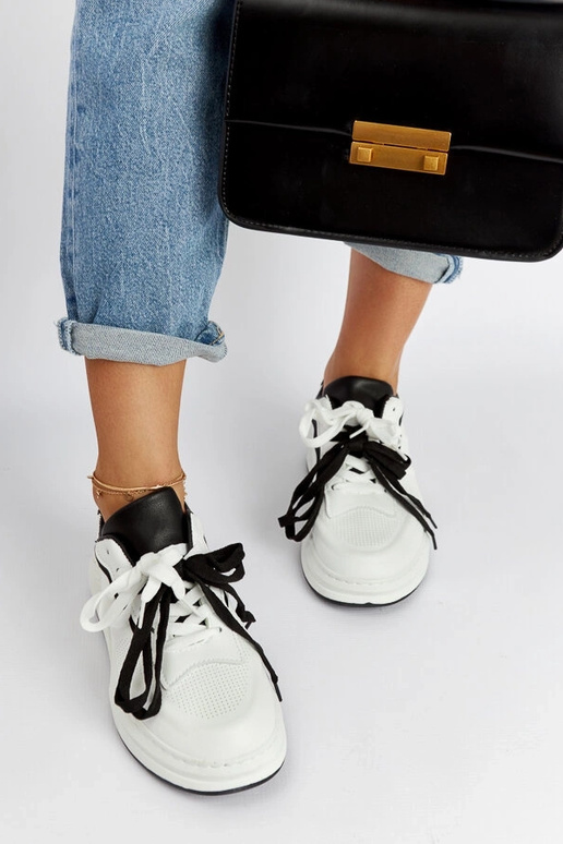 Bottines sneakers noir et blanc Galdino