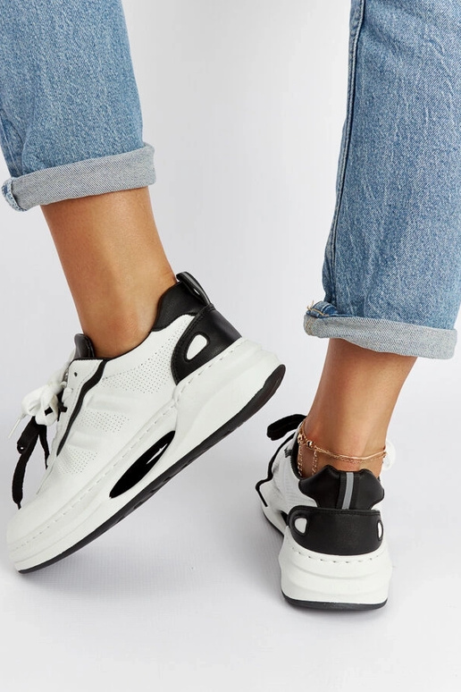 Bottines sneakers noir et blanc Galdino