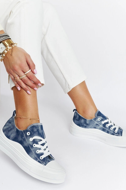 Baskets à plateforme Blais bleu marine Baskets à plateforme Blais bleu marine