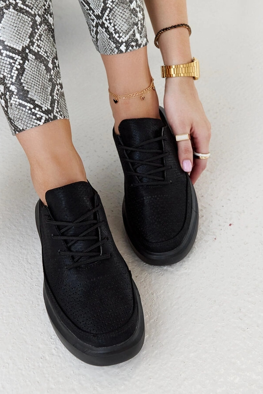 Baskets noires femme à plateforme,...