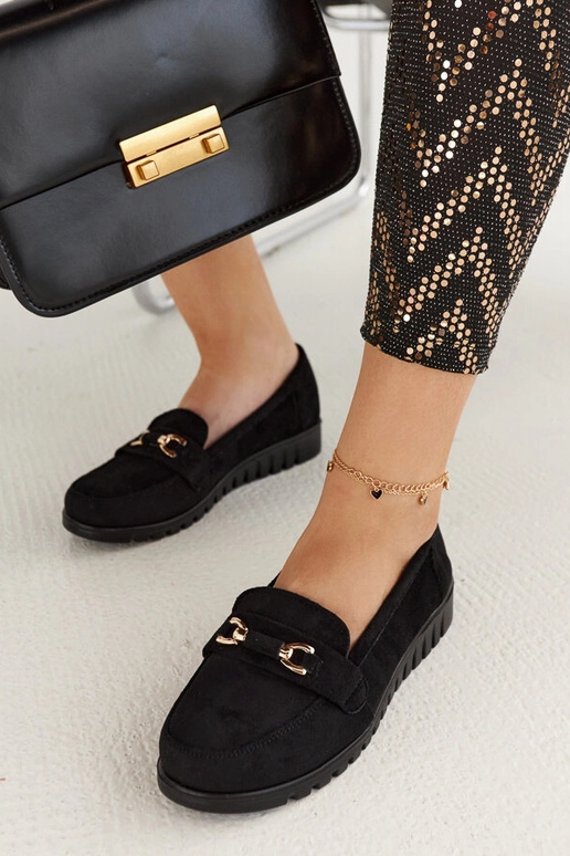 Mocassins femme en daim noir avec... Mocassins femme en daim noir avec...