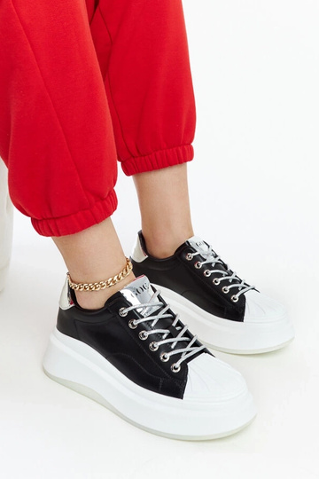 Bottines sneakers noires à plateforme GOE NN2N4034