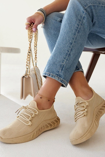 Baskets en tissu beige Weekley