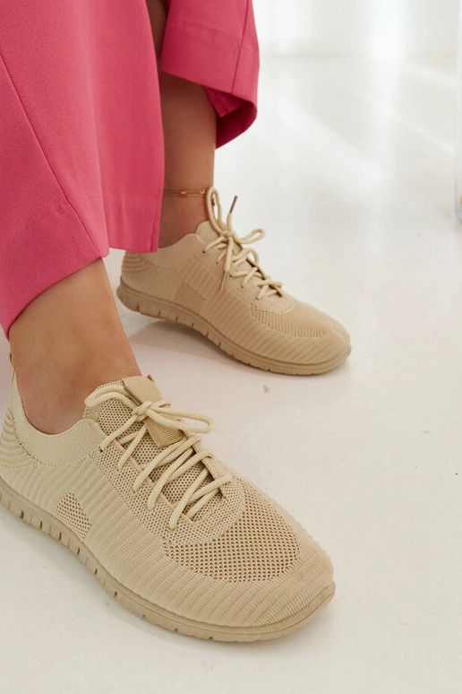 Baskets en tissu beige Erminio