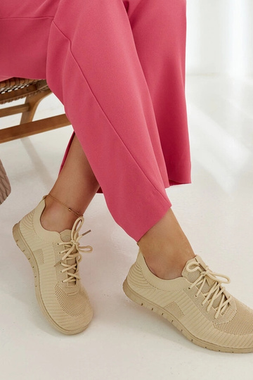 Baskets en tissu beige Erminio 2