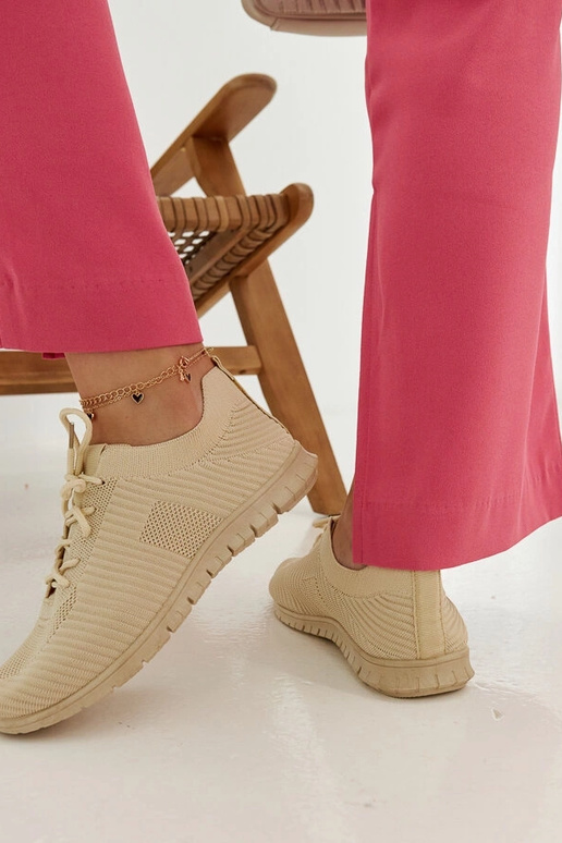 Baskets en tissu beige Erminio