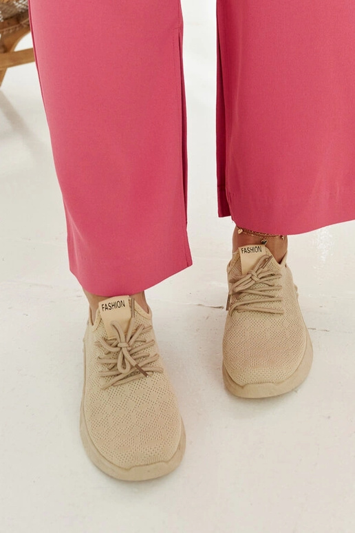 Baskets en tissu beige Mira